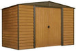 Woodridge 10 x 6 ft. Steel Storage Shed Coffee/Woodgrain