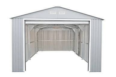 Duramax 12x20 Imperial Metal Garage Lite Gray w/Off White Trim