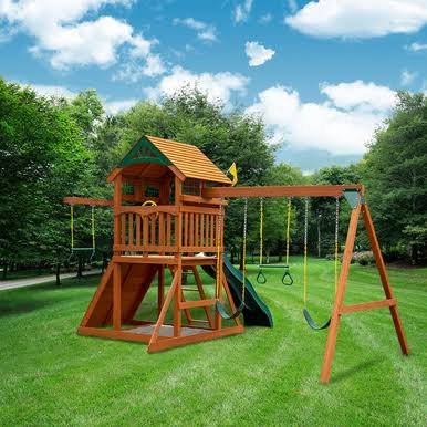 Gorilla Playsets Outing w/ Trapeze Bar Swing Set