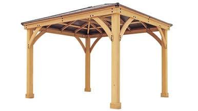 Yardistry 10 x 12 Meridian Gazebo with Cedar Wood & Aluminum Roof
