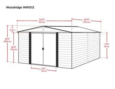 Woodridge 10 x 12 ft. Steel Storage Shed Coffee/Woodgrain