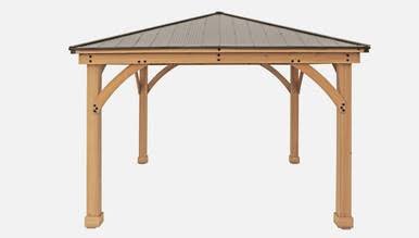 Yardistry Meridian Gazebo with Cedar Wood & Aluminum Roof (12 ft. x 12 ft.)