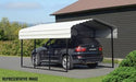 Steel Carport 10 x 20 x 7 ft. Galvanized Black/Eggshell