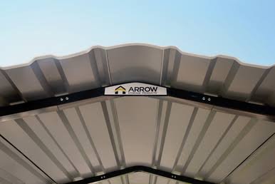 Steel Carport 10 x 20 x 7 ft. Galvanized Black/Eggshell