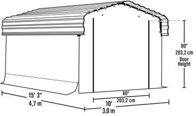Arrow Enclosure Kit for Arrow Carport, 10 ft. x 15 ft. Gray