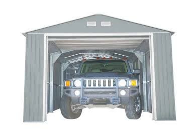 Duramax 12x20 Imperial Metal Garage Lite Gray w/Off White Trim