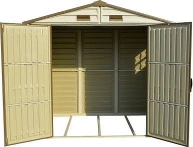 Duramax 8x6 StoreAll Vinyl Shed with Foundation