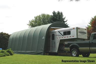ShelterCoat 15 x 28 ft. Wind and Snow Rated Garage Round Green STD