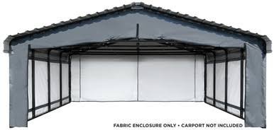 Arrow Enclosure Kit ONLY for Arrow Carport, 20 ft. x 20 ft. Gray