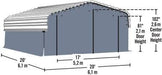 Arrow Enclosure Kit ONLY for Arrow Carport, 20 ft. x 20 ft. Gray