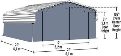 Arrow Enclosure Kit ONLY for Arrow Carport, 20 ft. x 20 ft. Gray
