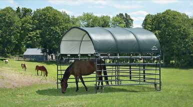 Shelterlogic Corral Shelter 1 3/8" 7.5 oz. Green Cover (Corral panels not included), 12 x 12 ft