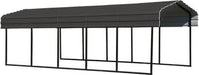 Steel Carport 10 x 24 x 7 ft. Galvanized Black/Charcoal