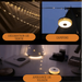 Guirlandes lumineuses étanches portables pour la décoration de tentes, le camping et l'ambiance à la maison, mettant en valeur une douce illumination LED chaleureuse.