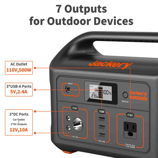 Jackery Explore 500 Portable Power Station and 1 x 100W Solar Panel T1G1SP500G100SP