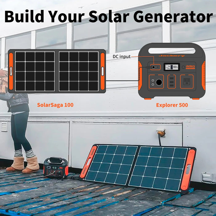 Jackery Explore 500 Portable Power Station and 1 x 100W Solar Panel T1G1SP500G100SP