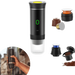 Machine à café électrique portable avec capsules d'espresso, parfaite pour le camping et les voyages, offrant un café au goût riche partout.