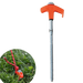 Lot de 4 piquets de tente à vis de 20 cm avec crochet orange, installation rapide et robuste pour le camping et les auvents.