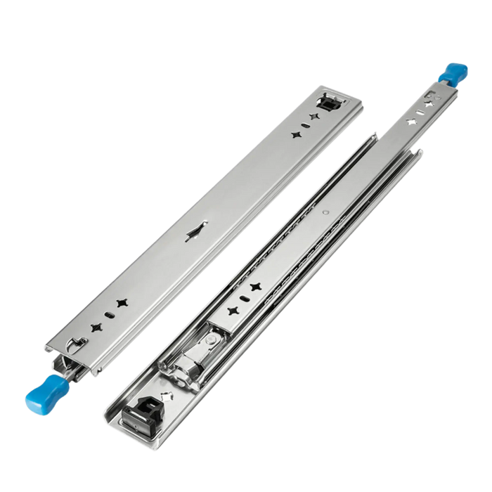 Glissières de tiroir lourdes de 100 cm avec système à roulement à billes lisse, extension complète, trois sections, capacité de charge de 70 kg.2 X Glissière tiroir à roulement à billes de 200cm - charge lourde 100Kg