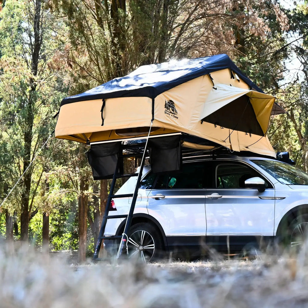 Tente de toit souple 2 3 places personnes 160cm haut de gamme woody's camp Montpellier herault 34 matemas memoire forme couple famille 