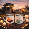 Mug Émaillé Camping Personnalisé – Cadeau Saint-Valentin Aventurier woodyscamp