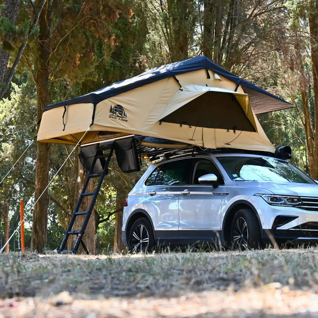 Tente de toit souple 2 3 places personnes 160cm haut de gamme woody's camp Montpellier herault 34 matemas memoire forme couple famille 