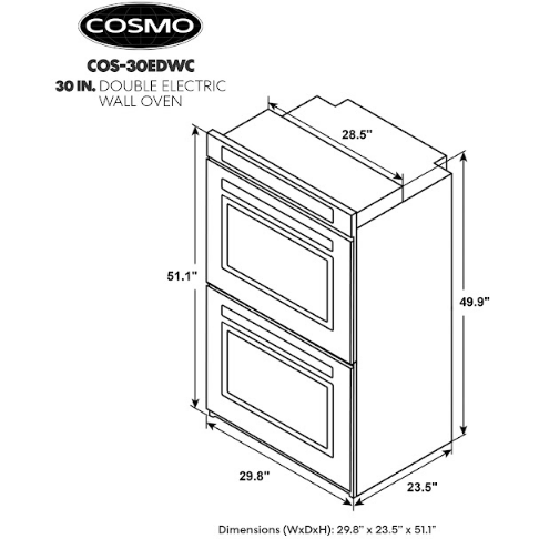 Cosmo 30" Electric Double Wall Oven COS-30EDWC