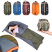Sac de couchage ultraléger, 190x75cm, présenté en différentes couleurs, déplié avec une personne à l’intérieur pour le camping en plein air, taille compressible.