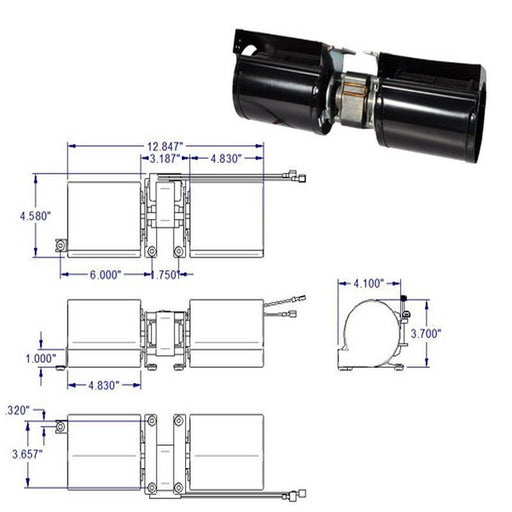 SBI Double Cage Blower 144 CFM 115V - 60HZ - 1.1A 44089