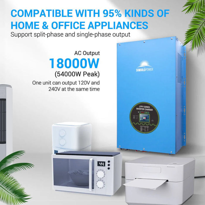 SunGoldPower 18KW 48V Split Phase Pure Sine Wave Inverter Charger LFPV18K48V240VSP