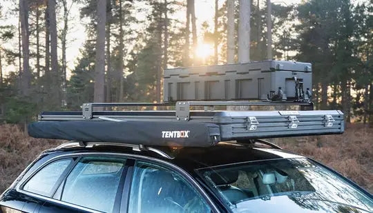 TentBox Cargo 2. 0–Tente de toit rigide automatique ultra robuste avec rails accessoires Tentbox