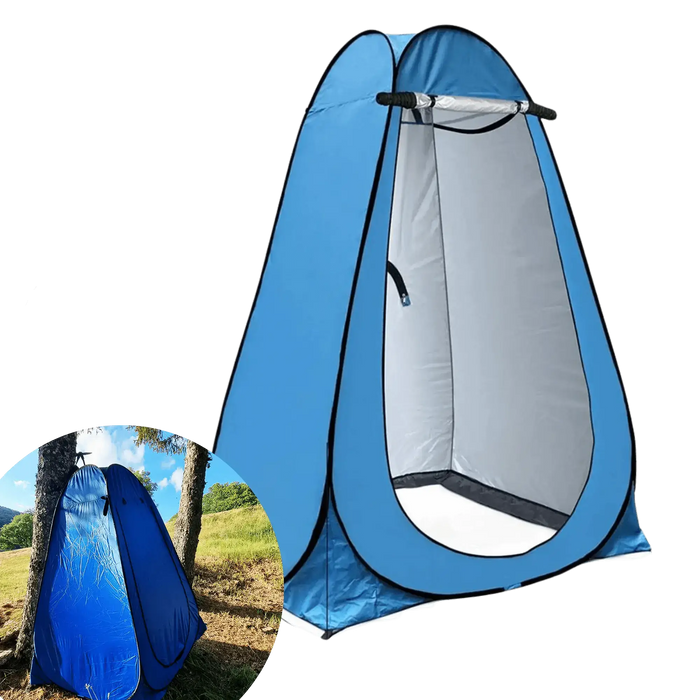 Tente de douche de camping pliable pour extérieur avec espace privé, idéale pour les douches et le changement de vêtements en plein air.