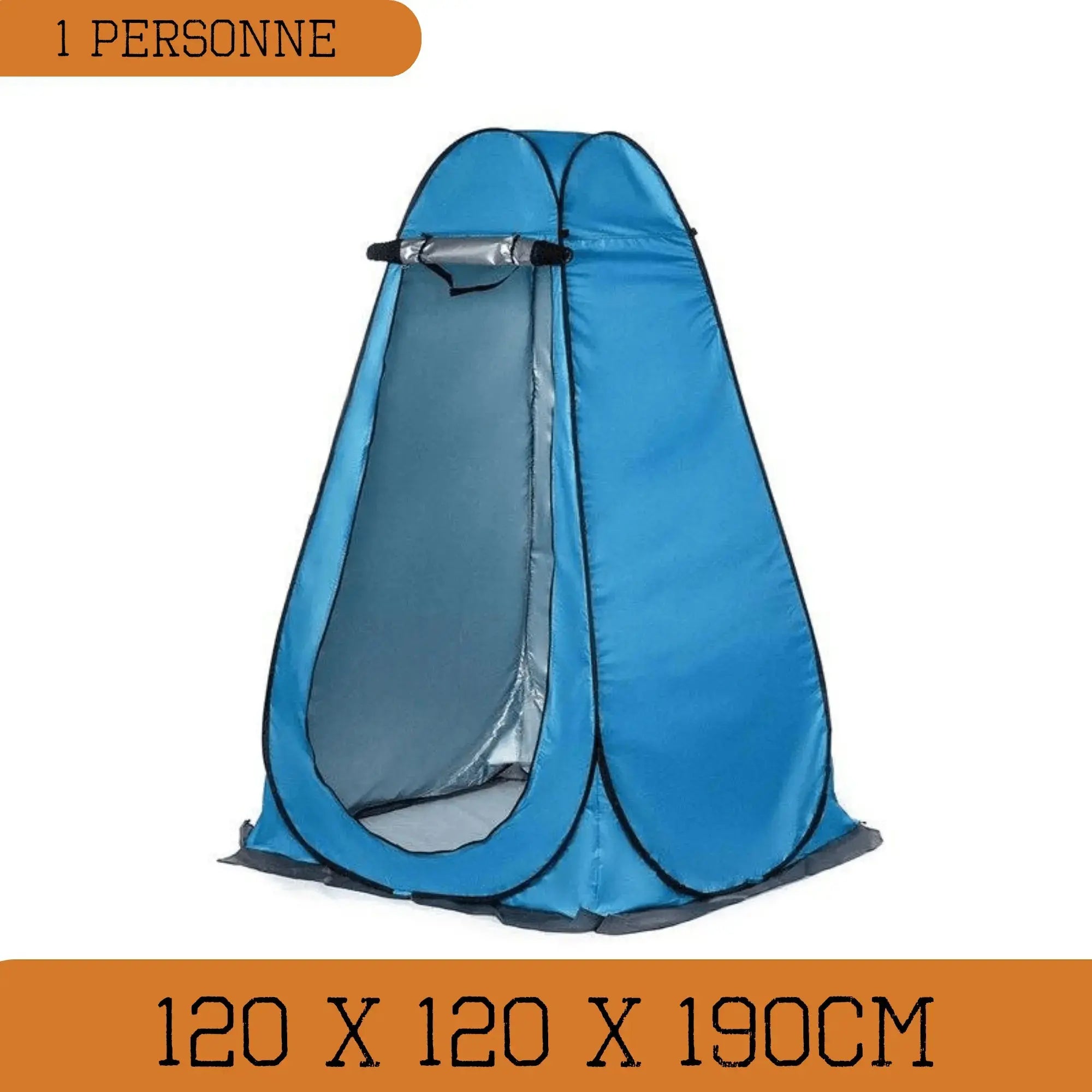 Tente de douche camping portable 120x120x190cm, idéale pour douche extérieure, change vêtement. Facile à monter pour aventures plein air.