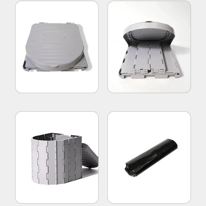 Toilette de camping pliable mettant en avant un design compact, une installation facile et uneportabilité pour les aventures en plein air.
