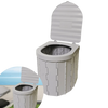 Toilette de camping pliable pour les aventures en plein air, avec un design compact et rétractable, accompagnée d'un sac de transport pratique pour un transport facile.