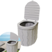 Toilette de camping pliable pour les aventures en plein air, avec un design compact et rétractable, accompagnée d'un sac de transport pratique pour un transport facile.
