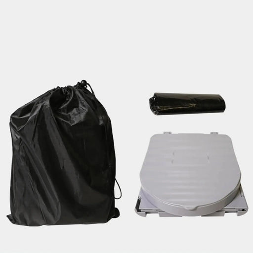 Toilette de camping pliable avec sac de transport et doublure, idéale pour les aventures en plein air et une solution d'hygiène portable pratique.