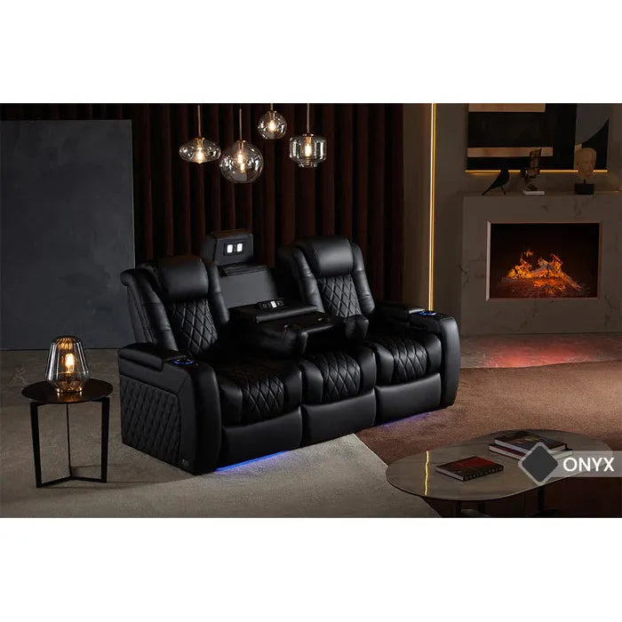 Valencia Tuscany Luxury Console Home Theater Seating Row of 3