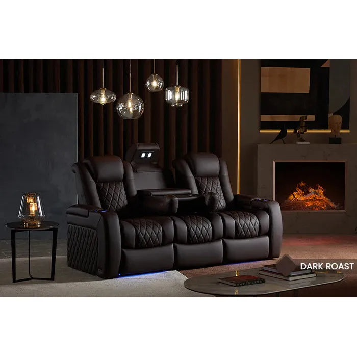 Valencia Tuscany Luxury Console Home Theater Seating Row of 3