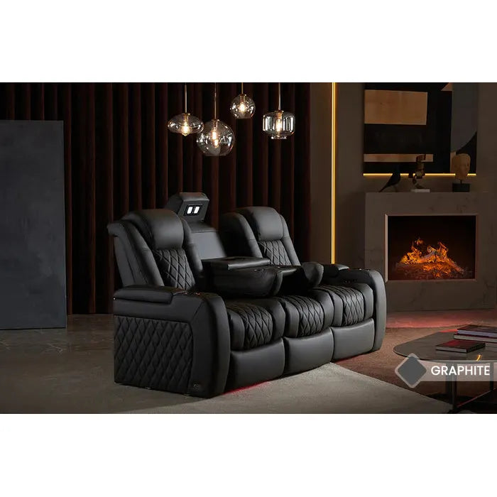 Valencia Tuscany Luxury Console Home Theater Seating Row of 3
