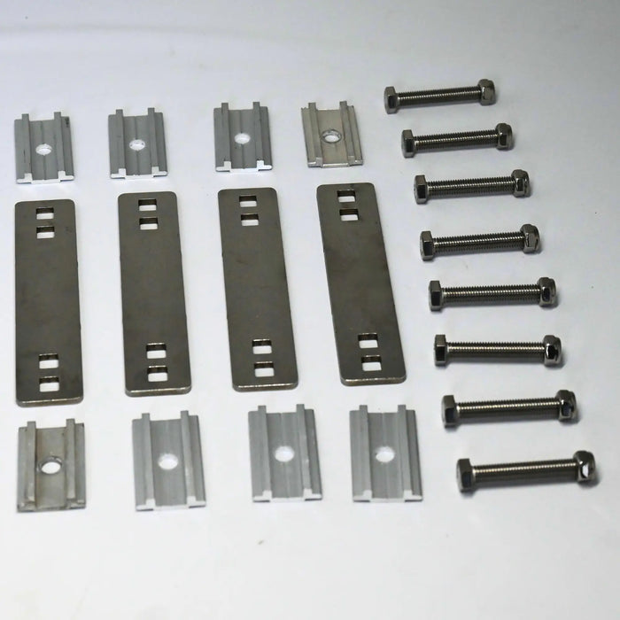 Kit Complet de Fixation Universelle pour Tente de Toit - 4 Plaques Aluminium + Vis Incluses