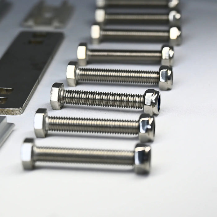 Kit Complet de Fixation Universelle pour Tente de Toit - 4 Plaques Aluminium + Vis Incluses