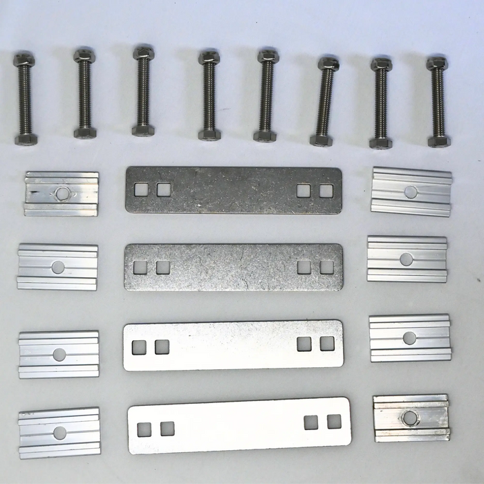 Kit Complet de Fixation Universelle pour Tente de Toit - 4 Plaques Aluminium + Vis Incluses