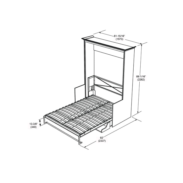 Murphy Bed With Desk, Double Size, White by Leto Muro