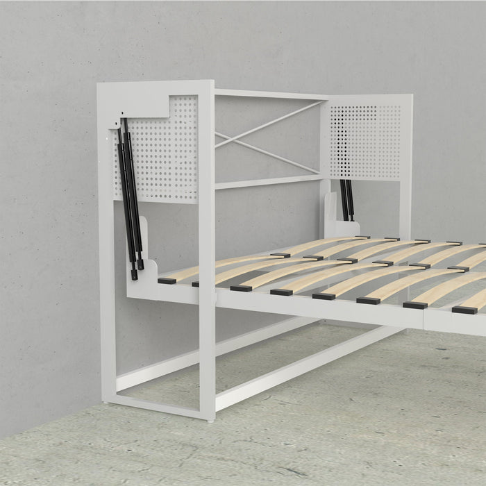 Murphy Bed With Desk, Double Size, White by Leto Muro