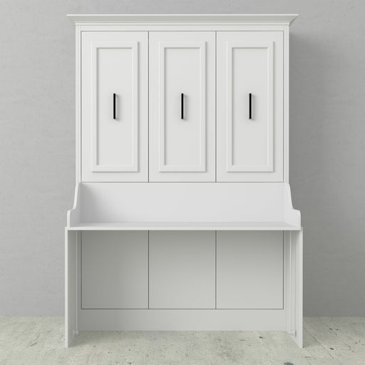 Murphy Bed With Desk, Double Size, White by Leto Muro