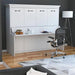 Horizontal Murphy Bed with Desk, Queen Size, White | Leto Muro