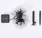 Guirlande LED solaire/USB avec panneau solaire et supports pour tente de toit, parfaite pour l'éclairage extérieur en camping.