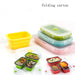 Piles de boîtes à déjeuner en silicone colorées et empilables pour le voyage, le camping, les micro-ondes et les congélateurs, idéales pour gagner de la place.