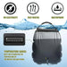 Sac de douche de camping solaire de 20 L avec thermomètre, mettant en avant un chauffage rapide, des caractéristiques étanches et sans besoin d'électricité.